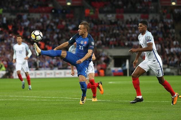 England v Slovakia 2018 FIFA World Cup WM Weltmeisterschaft Fussball Qualifying Stanislav Lobotka of Slovakia controls the ball on his way to opening the scoring during the 2018 FIFA World Cup Qualifying match at Wembley Stadium, London Copyright: xPaulxChestertonx FIL-10616-0043 UK Newspapers OUT