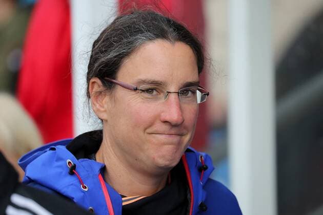 Die ehemalige Weltfußballerin Birgit Prinz (jetzt bei TSG 1899 Hoffenheim, Psychologin), por, Einzelbild, Aktion, Action, Freude, freundlich, fröhlich, strahlend, optimistisch, Fussball, Allianz Frauen-Bundesliga, TSG 1899 Hoffenheim - 1. FFC Frankfurt,