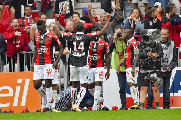 Joie OGC Nice - but Alasane Plea (OGC Nice) FOOTBALL : OGC Nice vs AS Monaco - Ligue 1 - Nice - 09 09 2017 NorbertScanella Panoramic 