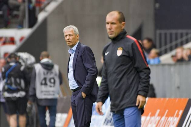 Lucien Favre (entraineur de l OGC Nice) - Leonardo Jardim (entraineur de l AS Monaco) FOOTBALL : OGC Nice vs AS Monaco - Ligue 1 - Nice - 09 09 2017 NorbertScanella Panoramic 
