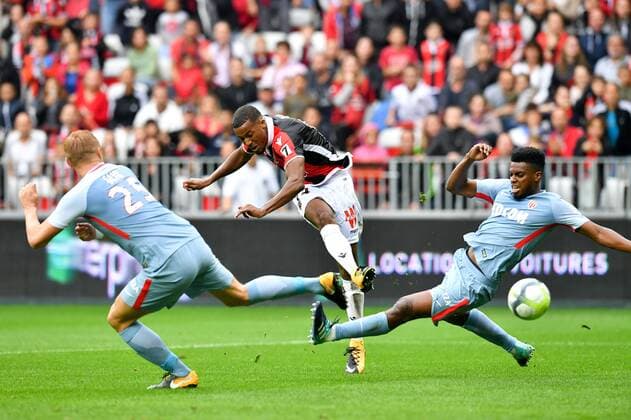 14 Alassane PLEA (nice) - 05 JEMERSON (mon) - BUT FOOTBALL : Nice vs Monaco - Ligue 1 - 09 09 2017 FEP Panoramic 