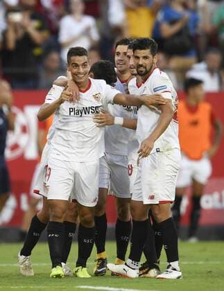 Ben Yedder goal celebration in party belonging to the Santander League, facing Sevilla FC vs Eibar CF, Sanchez Pizjuan Stadium, Sevilla, Andalucia, Spain, September 9, 2017, photo: Cristobal Duenas Cordon Press  xCristobalxDuenasx xx