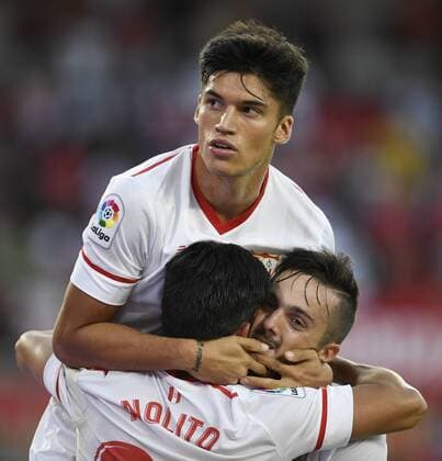 Nolito goal celebration in party belonging to the Santander League, facing Sevilla FC vs Eibar CF, Sanchez Pizjuan Stadium, Sevilla, Andalucia, Spain, September 9, 2017, photo: Cristobal Duenas Cordon Press  xCristobalxDuenasx xx