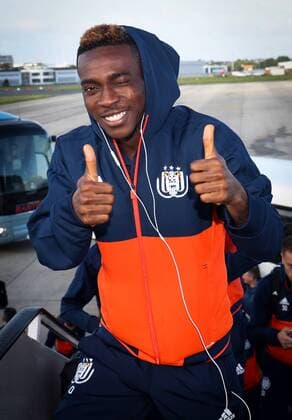 Anderlecht s Henry Onyekuru pictured at the departure of Belgian soccer team RSC Anderlecht, Monday 11 September 2017 in Brussels airport, on their way to Munich, Germany. Tomorrow Anderlecht is playing the first game in the group stage of the UEFA Champions League competition against German club Bayern Munich. VIRGINIExLEFOUR  x05162823x