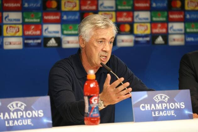 Chef-Trainer Carlo Ancelotti (FC Bayern Muenchen), Pressekonferenz FC Bayern Muenchen, Fussball, Champions League, 11.09.2017 Muenchen Bayern Deutschland