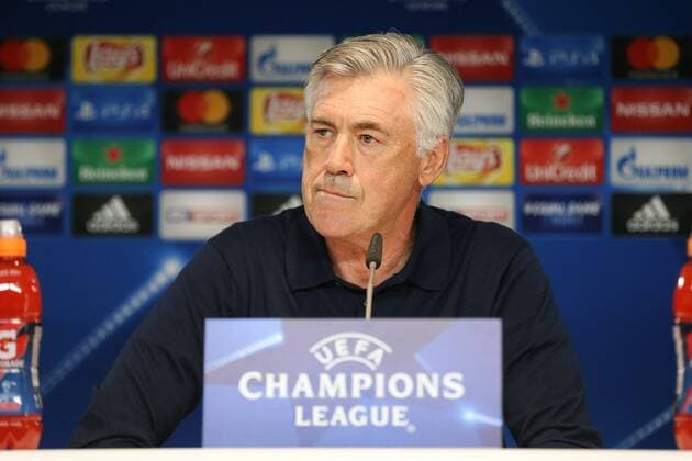 Chef-Trainer Carlo Ancelotti (FC Bayern Muenchen), Pressekonferenz FC Bayern Muenchen, Fussball, Champions League, 11.09.2017 Muenchen Bayern Deutschland