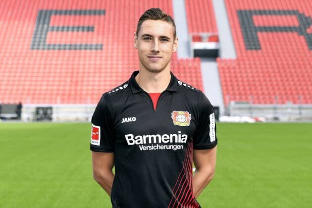 Fußball, GER, 1.BL, Porträttermin 2017 2018, Bayer Leverkusen: Dominik Kohr (LEV). Einzelbild, Portrait, Porträt.