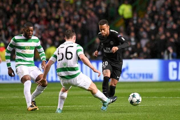 10 NEYMAR JR (psg) - 21 Olivier Ntcham (cel) FOOTBALL : Celtic Glasgow vs Paris SG - Ligue des Champions - 12 09 2017 AnthonyBIBARD FEP Panoramic 