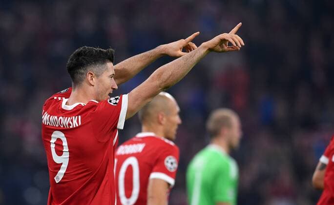 FUSSBALL CHAMPIONS LEAGUE SAISON 2017 2018 GRUPPENPHASE FC Bayern Muenchen - RSC Anderlecht 12.09.2017 Robert Lewandowski (FC Bayern Muenchen) jubelt nach dem 1:0 Muenchen