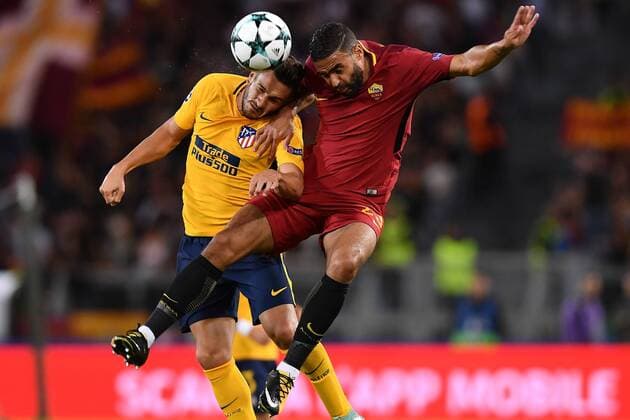 Bilder des Tages - SPORT As Roma 12 09 2017 - Champions League Roma-Atletico Madrid foto Antonello Sammarco Image nella foto: Gregoire Defrel-Saul Niguez 