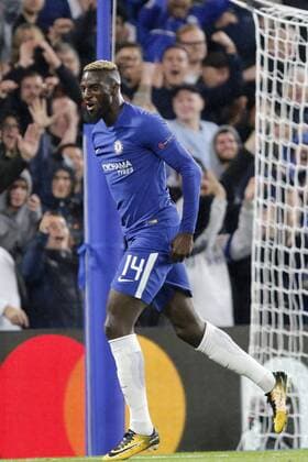 Chelsea s Tiemoue Bakayoko scores the fourth goal during the UEFA Champions League Group C match between Chelsea and Qarabag at Stamford Bridge, London, England on 12 September 2017. Copyright: xCarltonxMyriex 16630010