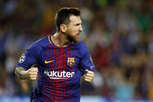FC Barcelona Barca s Argentinian striker Lionel Messi jubilates the third goal against Juventus during the UEFA Champions League match between FC Barcelona and Juventus FC in Barcelona, Catalonia, Spain, 12 September 2017. FC BARCELONA VS. JUVENTUS FC !ACHTUNG: NUR REDAKTIONELLE NUTZUNG!  Copyright: xAlbertoxEstevezx BCN049 20170912-636408524529608320