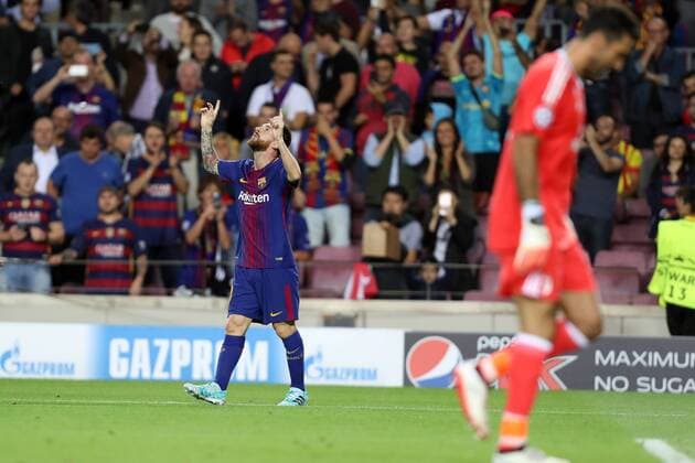 September 12, 2017 - Barcelona, Spain - Lionel Messi of FC Barcelona Barca during the UEFA Champions League, Group D football match between FC Barcelona and Juventus FC on September 12, 2017 at Camp Nou stadium in Barcelona, Spain. Football - UEFA Champions League - FC Barcelona vs Juventus FC  - ZUMAb169 20170912_zaa_b169_017 Copyright: xManuelxBlondeau Aop.Pressx