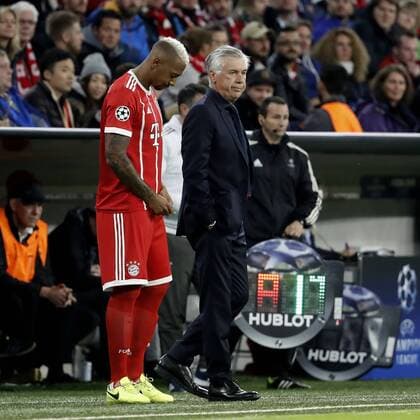 BOATENG Jerome Team FC Bayern Muenchen Wird in der 2.Halbzeit eingewechselt mit Trainer Carlo Ancelotti Champions League Gruppe B Saison 2017-2018 Spiel FC Bayern Muenchen-RSC Anderlecht Am 12. September 2017 in der Allianz Arena in Muenchen