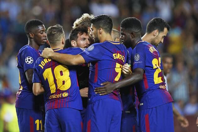 Barcelona team group Mannschaftsbild Totale (Barcelona), SEPTEMBER 12, 2017 - Football Soccer : UEFA Champions League Group D match between FC Barcelona Barca 3-0 Juventus FC at Camp Nou stadium in Barcelona, Spain. Noxthirdxpartyxsales  (oqma023591)