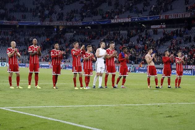 MUELLER Thomas mit KIMMICH und NEUER Manuel mit SUELE und COMAN Team FC Bayern Muenchen Champions League Gruppe B Saison 2017-2018 Spiel FC Bayern Muenchen-RSC Anderlecht Am 12. September 2017 in der Allianz Arena in Muenchen