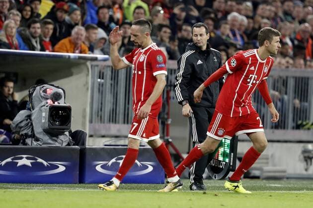 MUELLER Thomas Team FC Bayern Muenchen Wird eingewechselt gegen RIBERY Franck Champions League Gruppe B Saison 2017-2018 Spiel FC Bayern Muenchen-RSC Anderlecht Am 12. September 2017 in der Allianz Arena in Muenchen