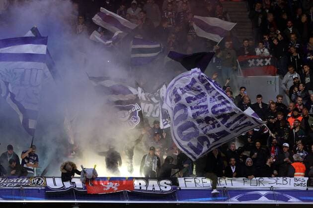 RSC Anderlecht-Fans randalieren Fussball UEFA Champions League FC Bayern München - RSC Anderlecht 12.09.2017