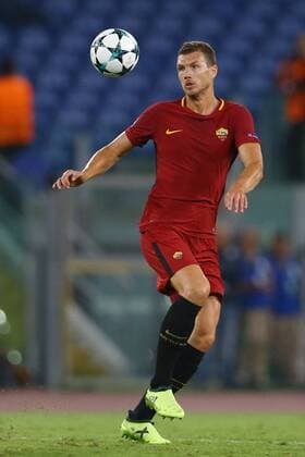 September 12, 2017 - Rome, Italy - Edin Dzeko of Roma during the UEFA Champions League Group C football match between AS Roma and Atletico Madrid on September 12, 2017 at the Olympic stadium in Rome. AS Roma v Atletico Madrid - UEFA Champions League  - ZUMAn230 20170912_zaa_n230_786 Copyright: xMatteoxCiambellix