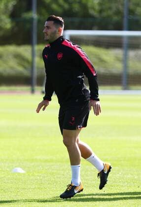 September 13, 2017 - London, England, United Kingdom - Arsenal s Sead Kolasinac .during a Arsenal training session ahead of the UEFA Europa League Group H match against 1. FC Kln at Arsenal training centre , London Colney on 13 Sep 2017 St.Albans, England Arsenal Training  - ZUMAn230 20170913_zaa_n230_028 Copyright: xKieranxGalvinx