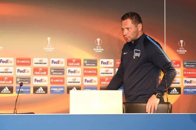 Fussball, Herren, 2017 18, UEFA EuroLeague, Hertha BSC, Pressekonferenz, Cheftrainer Pal Dardai (Hertha BSC), 13.09.17, Copyright: xMichaelxHundtx xMatthiasxKochx