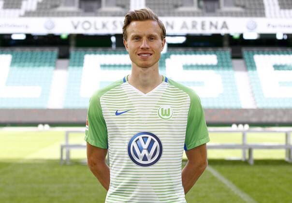 Yannick Gerhardt (13, Wolfsburg) Fußball Fussball DFL erste 1.Bundesliga Herren Saison 2017 2018 13.09.2017 VfL Wolfsburg Porträttermin Porträt, Vorstellung, Präsentation, Pressetermin