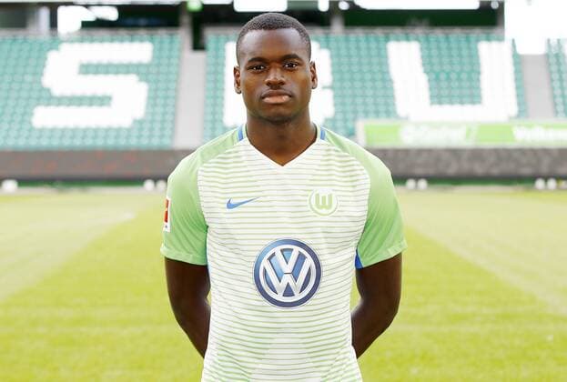Nany Landry Dimata (9, Wolfsburg) Fußball Fussball DFL erste 1.Bundesliga Herren Saison 2017 2018 13.09.2017 VfL Wolfsburg Porträttermin Porträt, Vorstellung, Präsentation, Pressetermin