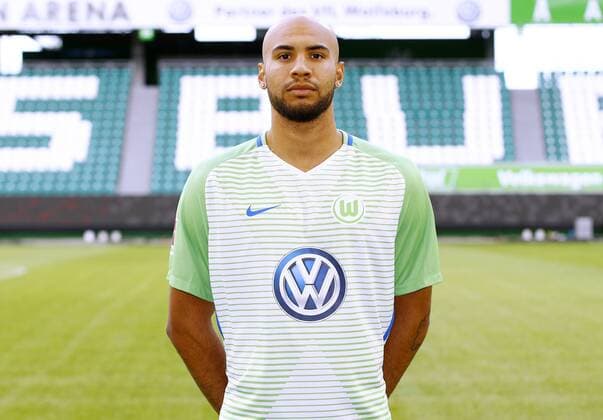 John Anthony Brook (25, Wolfsburg) Fußball Fussball DFL erste 1.Bundesliga Herren Saison 2017 2018 13.09.2017 VfL Wolfsburg Porträttermin Porträt, Vorstellung, Präsentation, Pressetermin