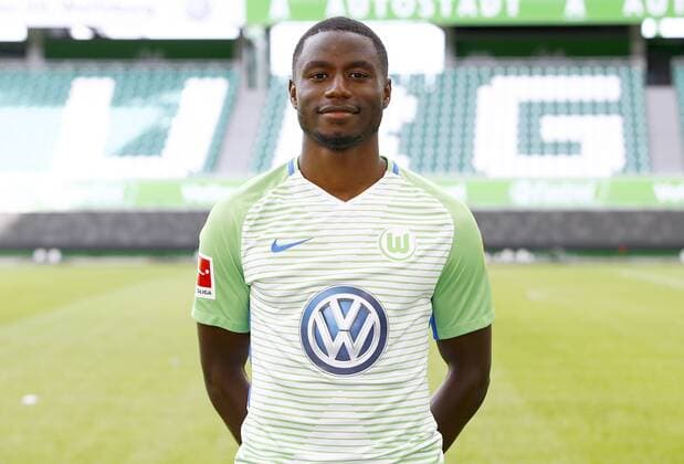 Paul-Georges Ntep (7, Wolfsburg) Fußball Fussball DFL erste 1.Bundesliga Herren Saison 2017 2018 13.09.2017 VfL Wolfsburg Porträttermin Porträt, Vorstellung, Präsentation, Pressetermin