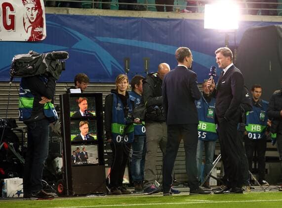 Trainer Ralph Hasenhüttl beim Interview Fersehen Sender Sky Fußball Fussball UEFA CL Championsleague Herren Saison 2017 2018 13.09.2017 RB Leipzig RBL vs. AS Monaco
