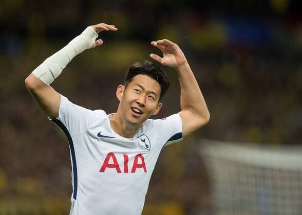Son Heung-Min of Tottenham Hotspur celebrates scoring the opening goal during the UEFA Champions League group stage match between Tottenham Hotspur and Borussia Dortmund at Wembley Stadium, London, England on 13 September 2017. Copyright: xVincexMignottx 16640008
