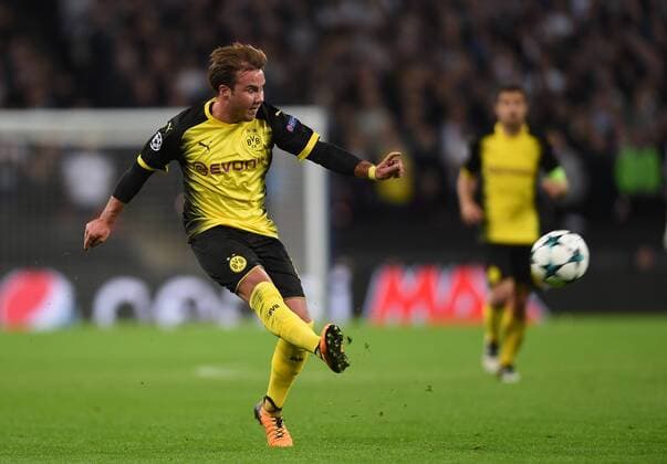 Tottenham Hotspur v Borussia Dortmund UEFA Champions League Borussia Dortmund?s Mario Gotze during the UEFA Champions League match at Wembley Stadium, London Content Not Available For UK Newspapers Copyright: xDanielxHamburyx FIL-10659-0023