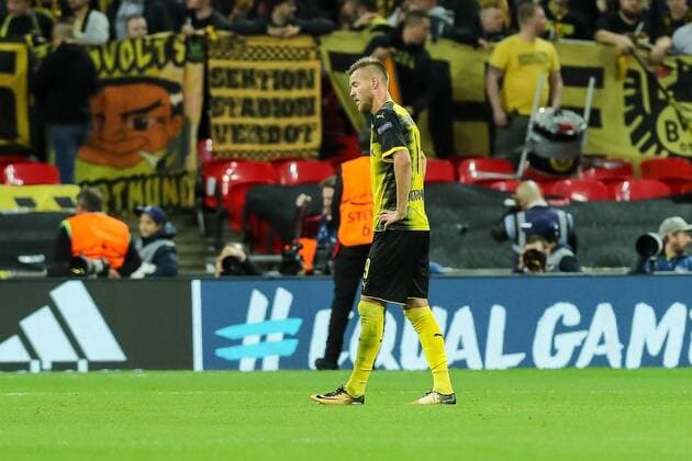 London, England 13.09.2017, UEFA Champions League - 2017 18 Season, 1st game day, Tottenham Hotspur - BV Borussia Dortmund, Andrey Yarmolenko (BVB) enttaeuscht, enttaeuschung ( DeFodi048