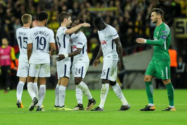London, England 13.09.2017, UEFA Champions League - 2017 18 Season, 1st game day, Tottenham Hotspur - BV Borussia Dortmund, Tottenham schlussjubel ( DeFodi048