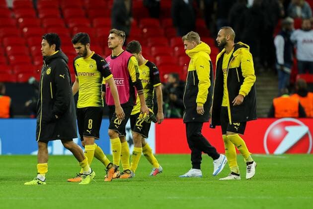 London, England 13.09.2017, UEFA Champions League - 2017 18 Season, 1st game day, Tottenham Hotspur - BV Borussia Dortmund, Dortmund enttaeuscht, enttaeuschung ( DeFodi048