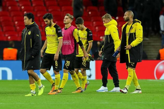 London, England 13.09.2017, UEFA Champions League - 2017 18 Season, 1st game day, Tottenham Hotspur - BV Borussia Dortmund, Dortmund enttaeuscht, enttaeuschung ( DeFodi048
