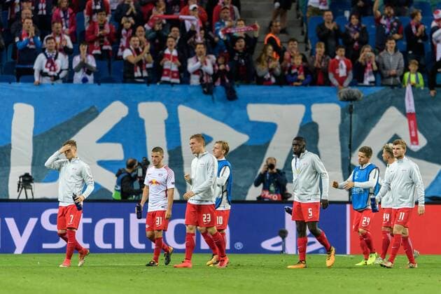 Leipziger Spieler nach dem Championsleague Spiel zwischen RB Leipzig und AS Monaco am 13.09.2017, Leipzig Copyright: xSchueler Eibner-Pressefotox EP_JSE