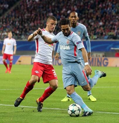 Leipzig, Germany 13.09.2017, UEFA Champions League - 2017 18 Season, Group G - Matchday 1, RB Leipzig - AS Monaco, Diego Demme (RB) Joao Moutinho ( AS Monaco ) ( DeFodi518