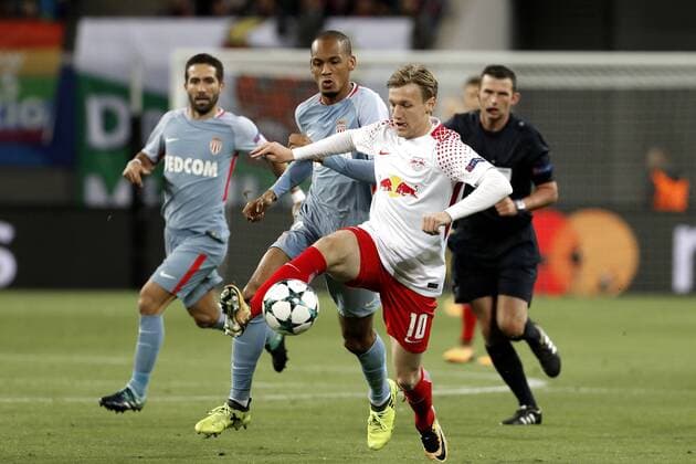 FORSBERG Emil Team RB Leipzig Champions League Gruppe G Saison 2017-2018 Spiel RB Leipzig-AS Monaco 1 : 1 Am 13. September 2017 in Arena Leipzig