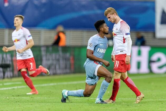Timo Werner (RB Leipzig 11) und Jemerson (AS Monaco 5) beim Championsleague Spiel zwischen RB Leipzig und AS Monaco am 13.09.2017, Leipzig Copyright: xSchueler Eibner-Pressefotox EP_JSE