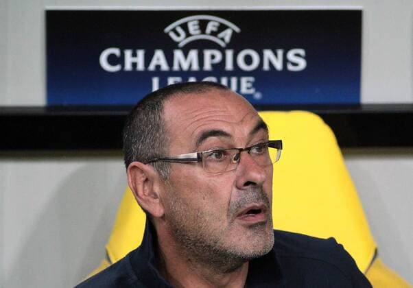 September 13, 2017 - Kharkov, Ukraine - Napoli s head coach Maurizio Sarri before the start of the group stage match of the Champions League Group F between Shakhtar and Napoli at Metalist Stadium in Kharkov. Ukraine, Wednesday, September 13, 2017 Shakhtar Donetsk v SSC Napoli - UEFA Champions League  - ZUMAn230 20170913_zaa_n230_412 Copyright: xDanilxShamkinx