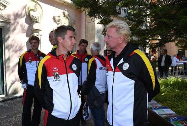 2017 Davis Cup Worldgroup Playoffs Portugal Germany Lissabon,Portugal Cedrik-Marcel Stebe,Boris Becker (Head of Mens Tennis DTB)