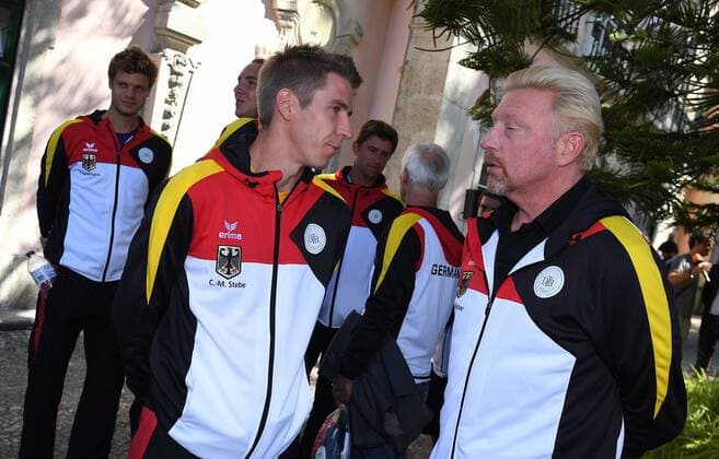 2017 Davis Cup Worldgroup Playoffs Portugal Germany Lissabon,Portugal Cedrik-Marcel Stebe,Boris Becker (Head of Mens Tennis DTB)