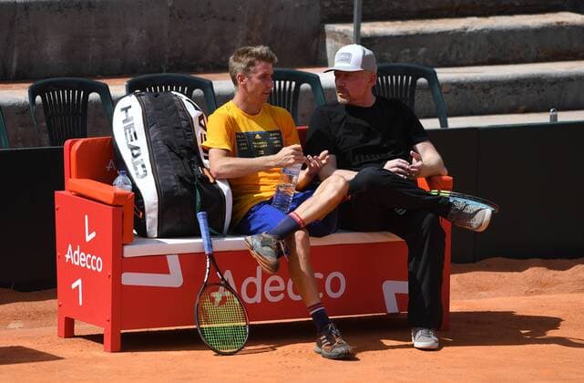 2017 Davis Cup Worldgroup Playoffs Portugal Germany Lissabon,Portugal Cedrik-Marcel Stebe,Boris Becker (Head of Mens Tennis DTB)