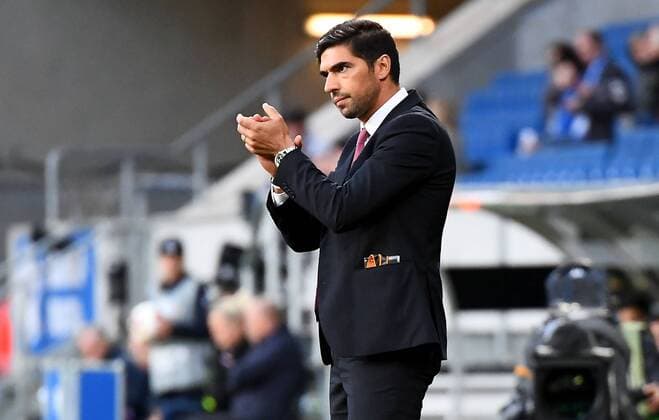 14.09.2017, xfux, Fussball Europa League, TSG 1899 Hoffenheim - Sporting Braga, emspor, v.l. Trainer Abel Ferreira (SC Sporting Braga) gibt Anweisungen, gestikuliert, mit den Armen gestikulieren gives instructions, gesticulate, gesticolando. Sinsheim