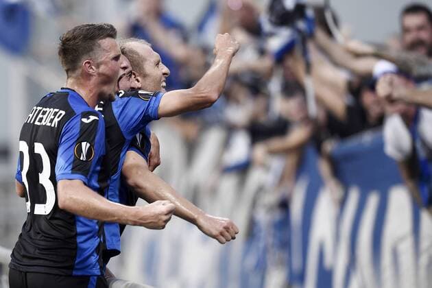 Db Reggio Emilia 14 09 2017 - Europa League Atalanta-Everton foto Daniele Buffa Image nella foto: esultanza gol Andrea Masiello 