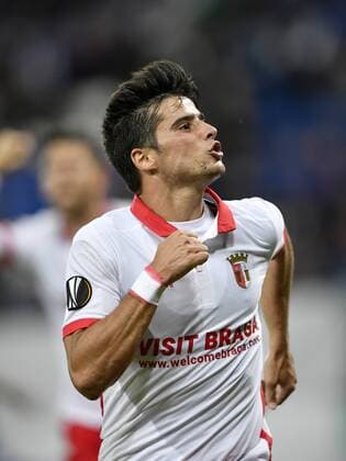 Fußball, EL, TSG 1899 Hoffenheim - Sporting Braga TOR zum 1:1 durch Joao Carlos Teixeira Sporting Braga Torjubel TSG 1899 Hoffenheim vs Sporting SC Braga Europa League 14.09.2017 TSG 1899 Hoffenheim vs Sporting SC Braga