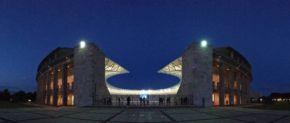 14.09.2017, Fussball UEFA Europa League 2017 2018, Gruppenphase, 1.Spieltag, Hertha BSC Berlin - Athletic Bilbao, im Olympiastadion Berlin. Olympiastadion Aussenansicht