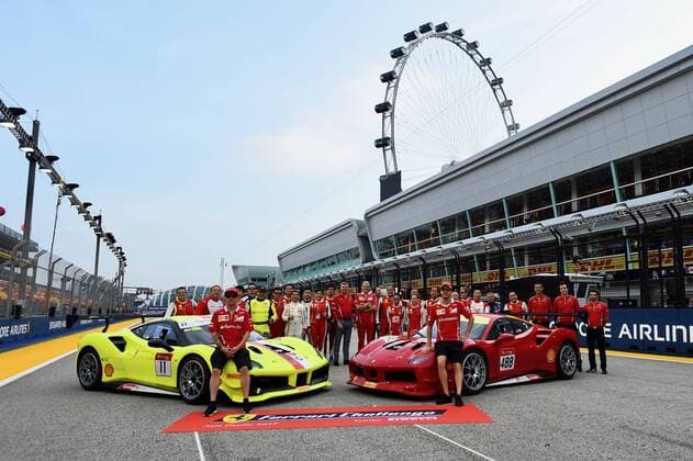 Ferrari Challenge Pictures, Sebastian Vettel (GER 5), Scuderia Ferrari, Kimi Raikkonen (FIN 7), Scuderia Ferrari, Grosser Preis von Singapur 2017, Vorbereitungen, Motorsport, Formel 1, 14.09.2017, Singapur Copyright: xAndre Eibner-Pressefotox EP_JAE