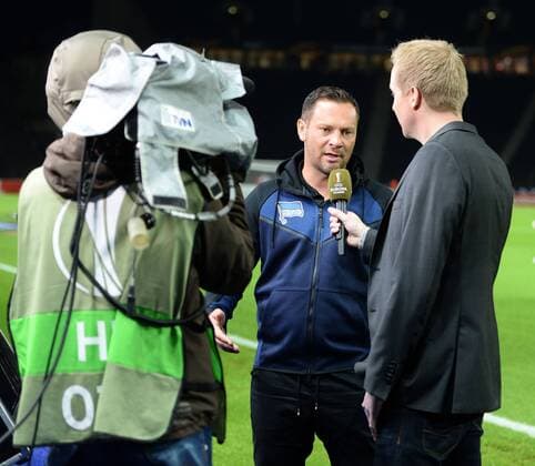 Fussball, Herren, Saison 2017 2018, UEFA Europa League (Gruppe J, 1. Spieltag), Hertha BSC - Athletic Bilbao, Trainer Pal Dardai (Hertha BSC) im Interview vor dem Spiel, 14.09.2017, Copyright: xMichaelxHundtx xMatthiasxKochx
